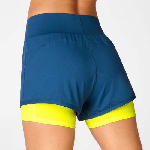 Benutzerdefinierte schnell trocknende Sportshorts für Damen mit Handytasche-Aktik