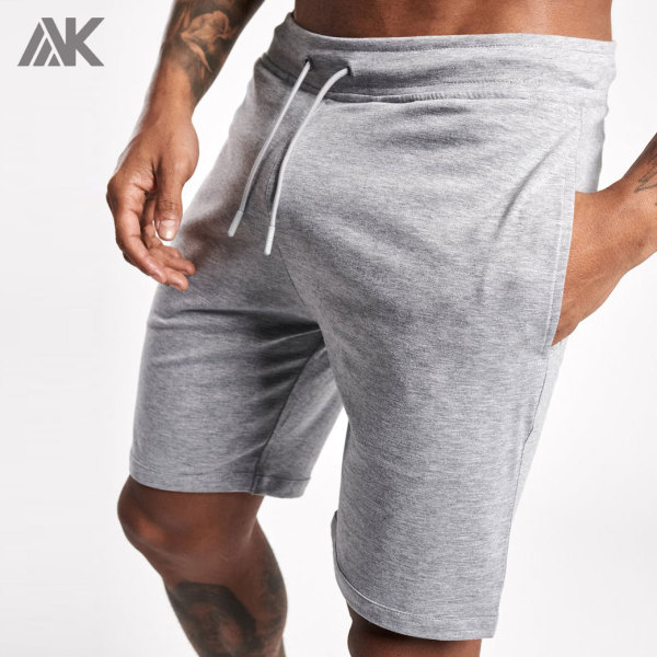 Custom High Waisted Cotton Fleece Sweat Shorts Mens Wholesale with Pocket-Aktik