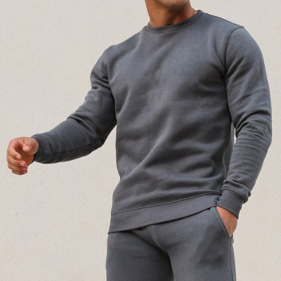 Private Label Wholesale Men's Round Neck Cotton Fleece Custom Sweatshirts-Aktik
