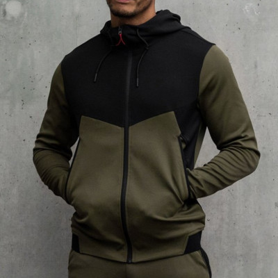 Private Label Wholesale Plain Mens Full Zip Hoodies with Zip Pockets-Aktik