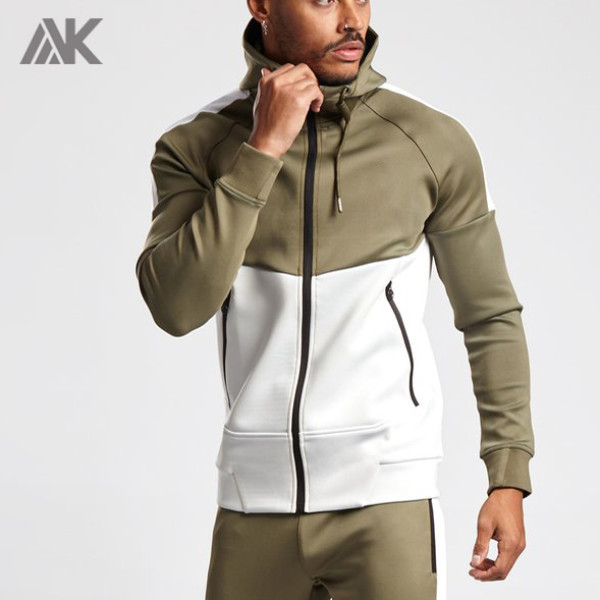Pulls à capuche zippés personnalisés en gros pour hommes de marque privée avec poches zippées-Aktik