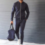 Benutzerdefinierte Herren Slim Fit Full Zip Up Großhandel Sweatsuits mit Reißverschlusstaschen-Aktik