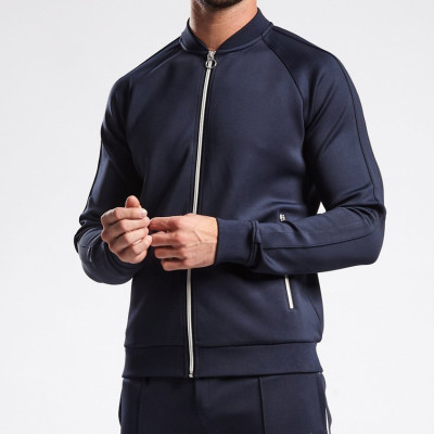 Custom Mens Slim Fit Full Zip Up Wholesale sweatsuits with Zip Pockets-Aktik