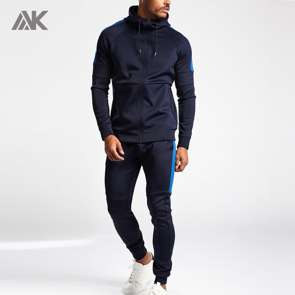 Wholesale Mens Full Zip Up Raglan Sleeve Custom Tracksuits with Zip