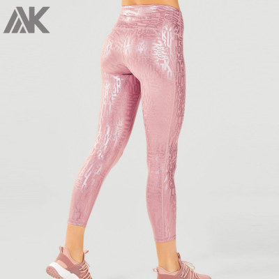 Leggings da donna all'ingrosso di abbigliamento sportivo personalizzato con stampa in rilievo-Aktik