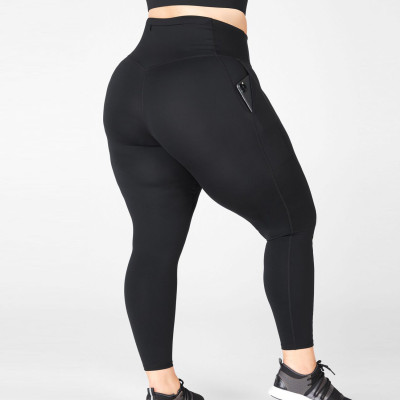 Custom Activewear High Waisted Plus Size Workout Leggings with Zip Pockets-Aktik