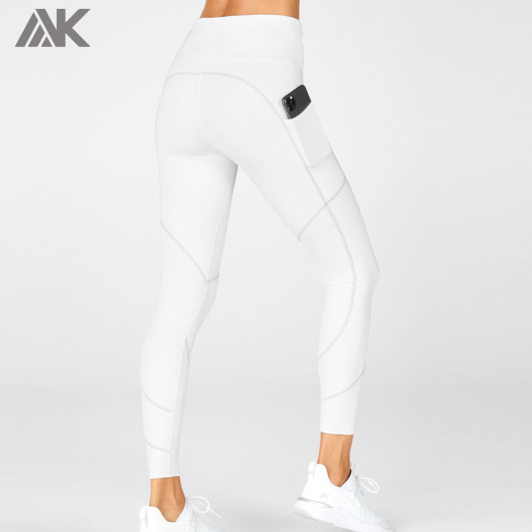 Leggings en gros pour femmes de vêtements de fitness de marque privée avec poches latérales-Aktik