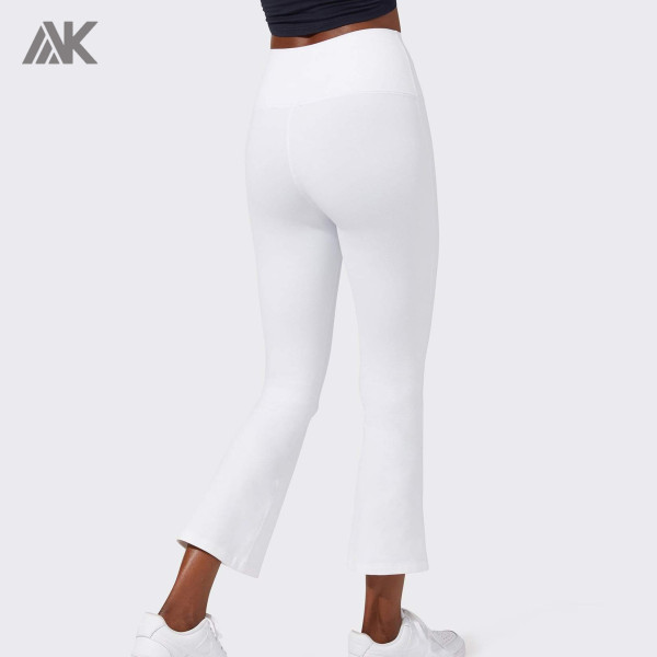 Pantalon de yoga athleta personnalisé lâche taille haute jambe large de marque privée-Aktik