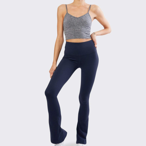 Private Label Wholesale High Waisted Womens Wide Leg Flare Yoga Pants-Aktik