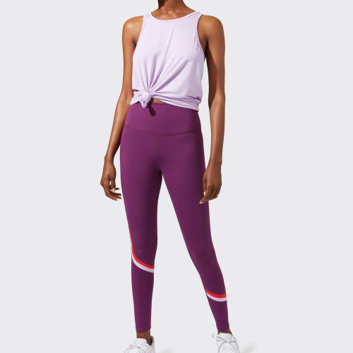 Private Label Womens Best Wholesale Leggings Outfit mit farbigen Streifen-Aktik