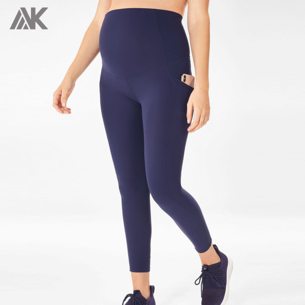 Custom High Waisted Supportive Maternity Compression Leggings with Pockets-Aktik