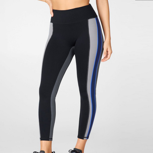 Private Label Wholesale Women's Activewear Leggings with Colored Stripes-Aktik