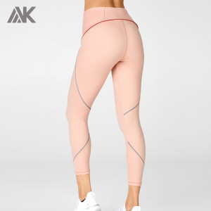 Leggings riflettenti personalizzati senza cucitura frontale I migliori leggings da corsa per le donne-Aktik