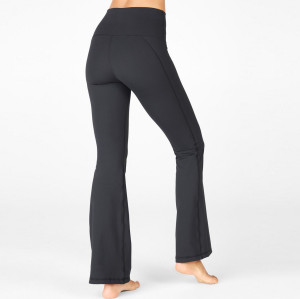 Custom Nylon High Waisted Tummy Control Flare Leg Yoga Pants for Women-Aktik