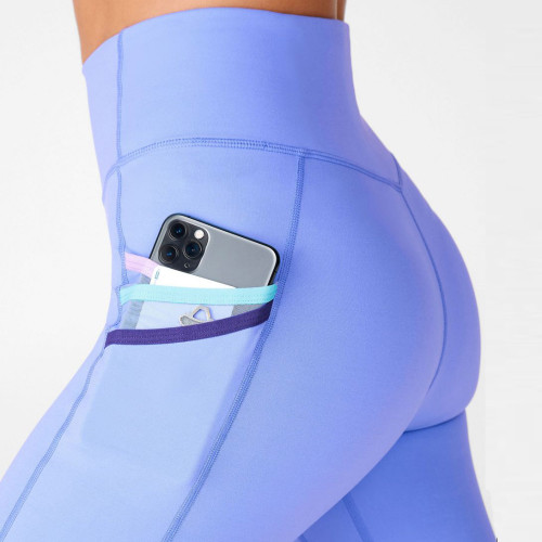 Leggings d'entraînement personnalisés taille haute sans couture avant avec poche pour téléphone-Aktik