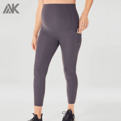 Benutzerdefinierte hoch taillierte beste Unterstützung Plus Size Umstandsleggings mit Taschen-Aktik