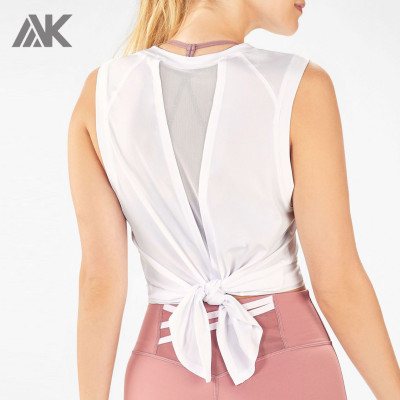 Custom Loose Fit Tie Back Damen Tanktops in Übergröße mit Mesh Panel-Aktik