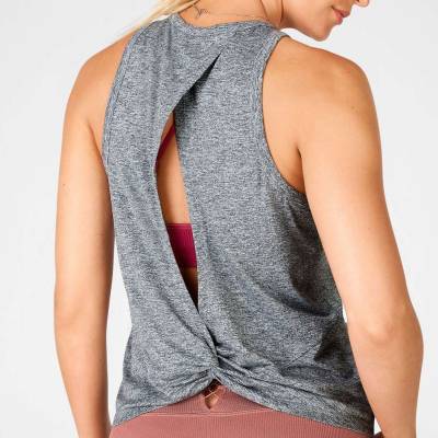 Custom Design Loose Fit Open Back Women's High Neck Dri Fit Tank Top-Aktik