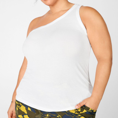 Custom One Shoulder Tank Top Cotton Plus Size Womens Ribbed Tank Tops-Aktik