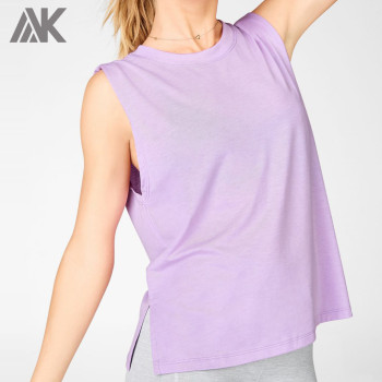 Custom Cotton Tank Tops Plus Size High Neck Womens Loose Tank Top-Aktik