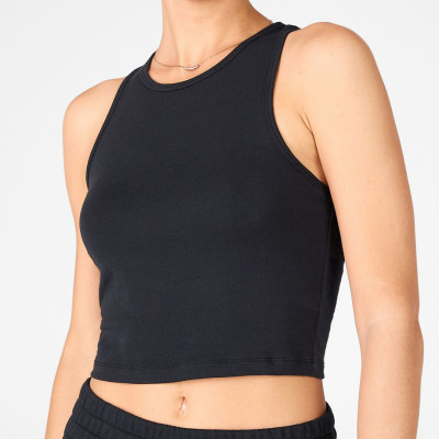 Custom Cotton Spandex Womens High Neck Racerback Cute Cropped Tank Top-Aktik