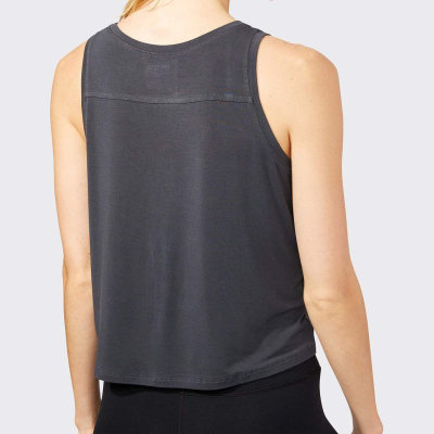 Custom Loose Fitting Sports Tank Top High Neck Womens Cotton Tank Tops-Aktik