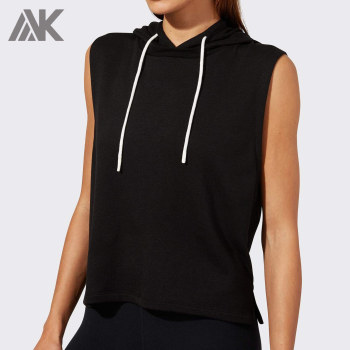 Custom Cotton Hooded Tank Top Sleeveless Tank Top Hoodie for Girls-Aktik