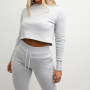 Großhandel Damen Sweatsuits Baumwolle Slim Fit Pullover Cropped Jogginganzüge-Aktik