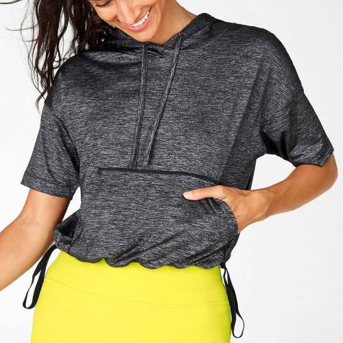 Benutzerdefinierte Kapuzen-T-Shirt Damen hochwertige T-ShirtsGroßhandel mit Pocket-Aktik