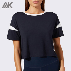 Magliette sfuse oversize oversize in cotone personalizzato girocollo da donna-Aktik