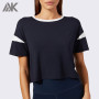 T-shirts en vrac surdimensionnés à col rond pour femmes en coton personnalisé - Aktik