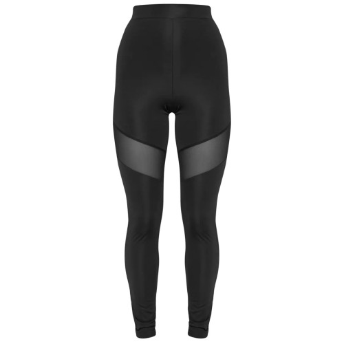 Leggings de sport taille haute sexy en maille noire ajustée à sec pour femmes-Aktik