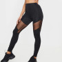Custom Dry Fit Black Mesh Sexy High Waisted Sports Leggings for Women-Aktik