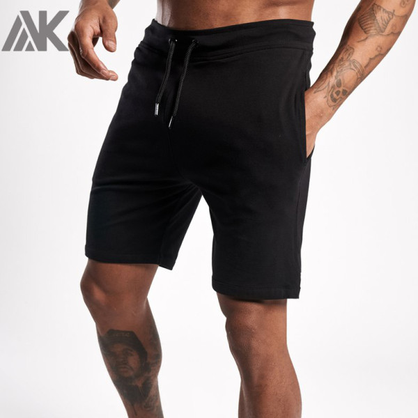 Short de sport pour homme taille haute en molleton de coton personnalisé avec poches-Aktik