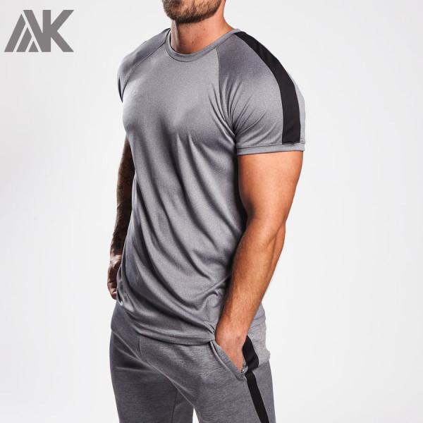 Großhandel Dry Fit Shirts Raglan Kurzarm Custom Gym T-Shirts für Herren-Aktik