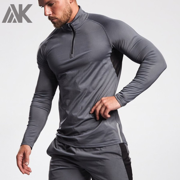 Custom Workout T Shirts Raglan Long Sleeve Bulk Wholesale T Shirts for Men-Aktik