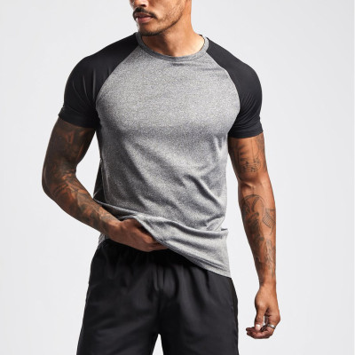 Custom Logo T Shirt Men's Raglan Sleeve Slim Fit Athletic Fit T Shirts-Aktik