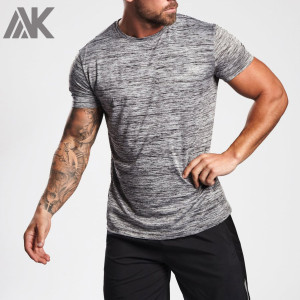 La migliore maglietta personalizzata Slim Fit manica corta da uomo girocollo Fitness T Shirt-Aktik