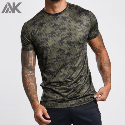 Vente en gros T-shirts personnalisés à manches courtes T-shirt de sport à coupe sèche pour hommes-Aktik