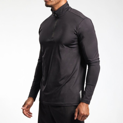 Wholesale Fitness Active Shirt Long Sleeve 1/4 Zip Mens Custom T Shirts-Aktik