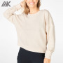 Private Label Custom Made Crewneck Cotton Oversized Sweatshirts for Women-Aktik