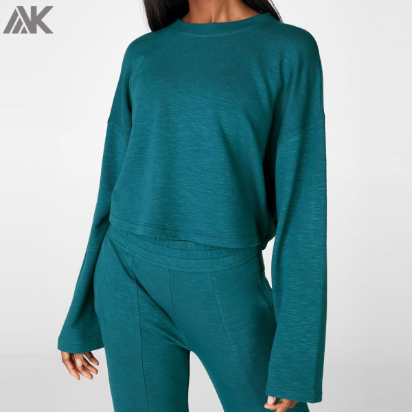 Private Label Custom Plus Size Oversized Crewneck Sweatshirts for Women-Aktik