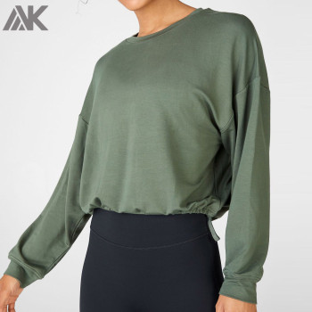 Custom Logo Oversized Crewneck Off The Shoulder Sweatshirt for Women-Aktik