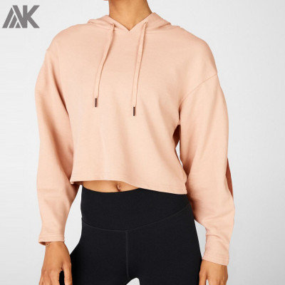 Custom Printed Logo Womens Cotton Plus Size Oversized Crop Top Sweatshirt-Aktik