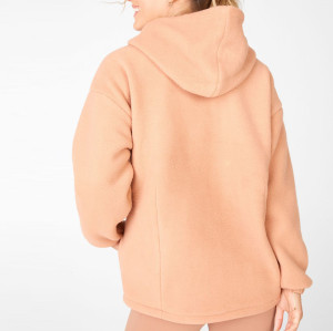Custom Oversized Pullover Womens Zip Up Fleece Hoodie with Zip Pockets-Aktik