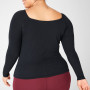 Custom Cotton Square Neck Fitted Long Sleeve Plus Size Damen T-Shirts-Aktik