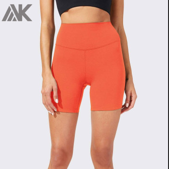 Custom Nylon Spandex Stretch Super High Waisthed Best Bike Shorts Women-Aktik