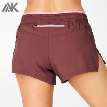 Wholesale Gym Shorts Mid Rise Zip Pockets Best Running Shorts for Women-Aktik