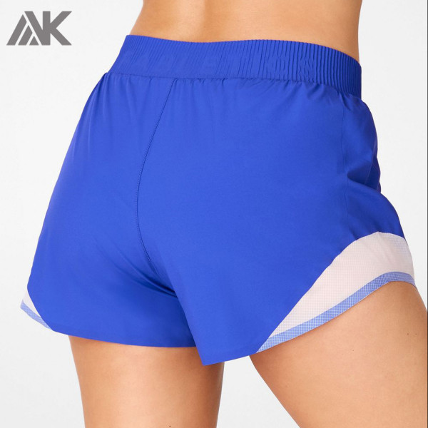 Wholesale Running Shorts Mid Rise Womens Athletic Shorts with Mesh Panels-Aktik