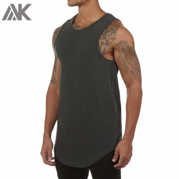 Private Label Wholesale Best Crew Neck Cotton Mens Workout Tank Tops-Aktik